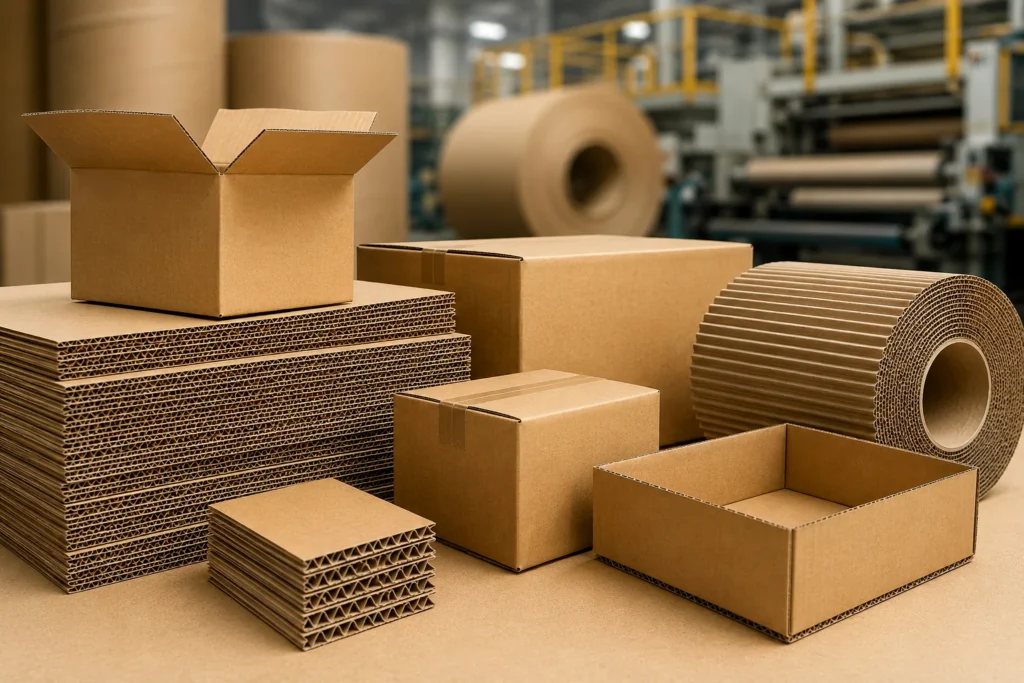 Corrugated boards and packaging boxes manufactured by Nice Pack Industries